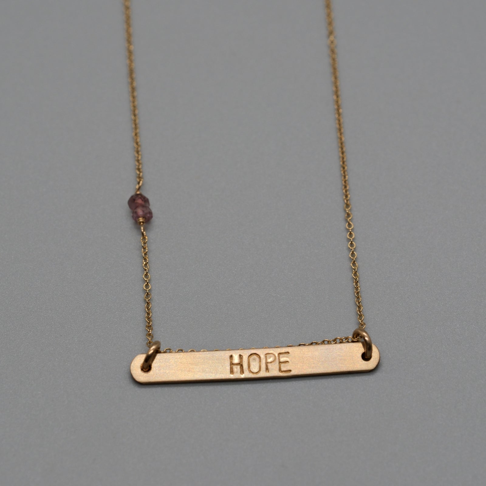 hope with Garnet necklace