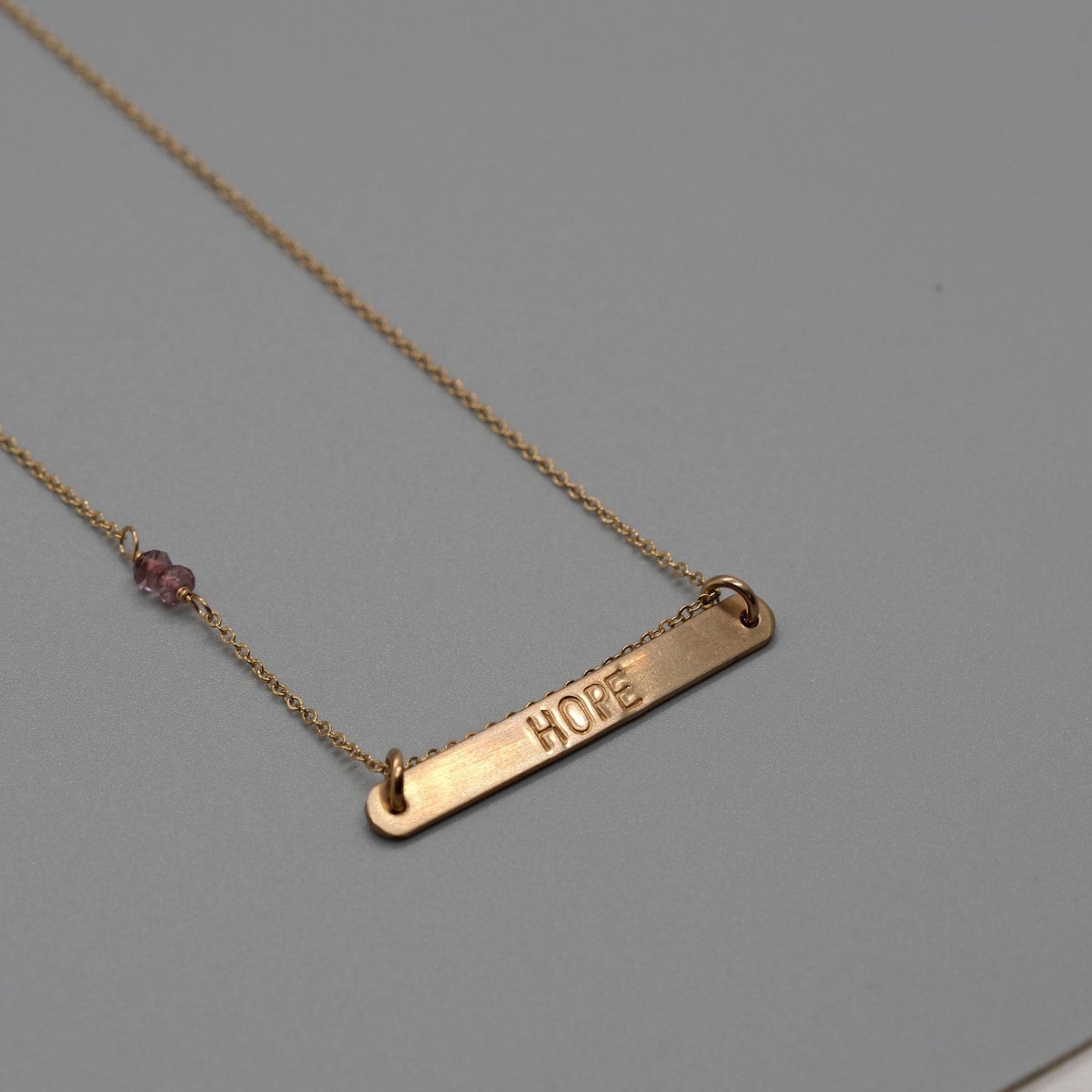 hope with Garnet necklace