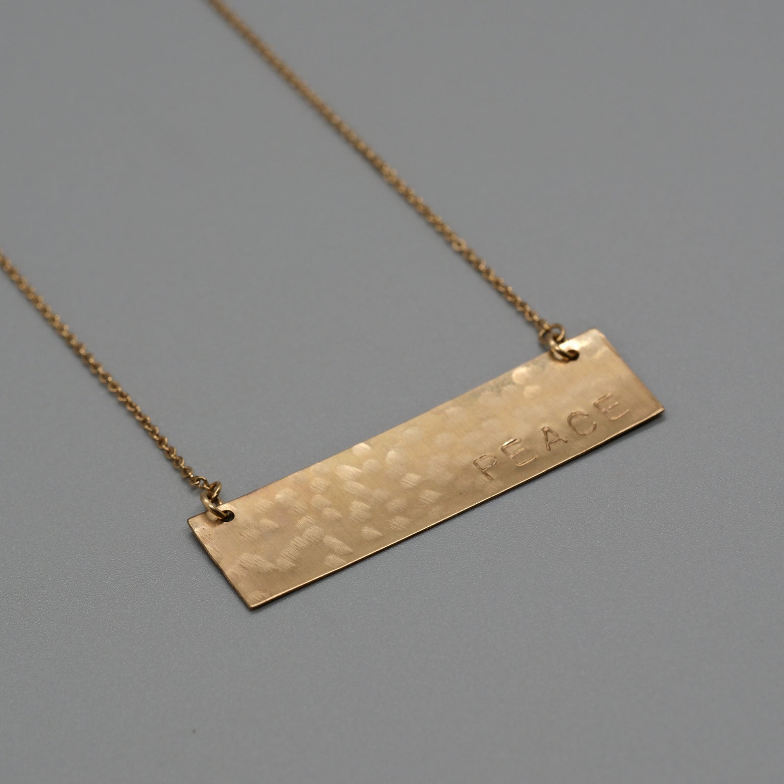 Peace large bar necklace