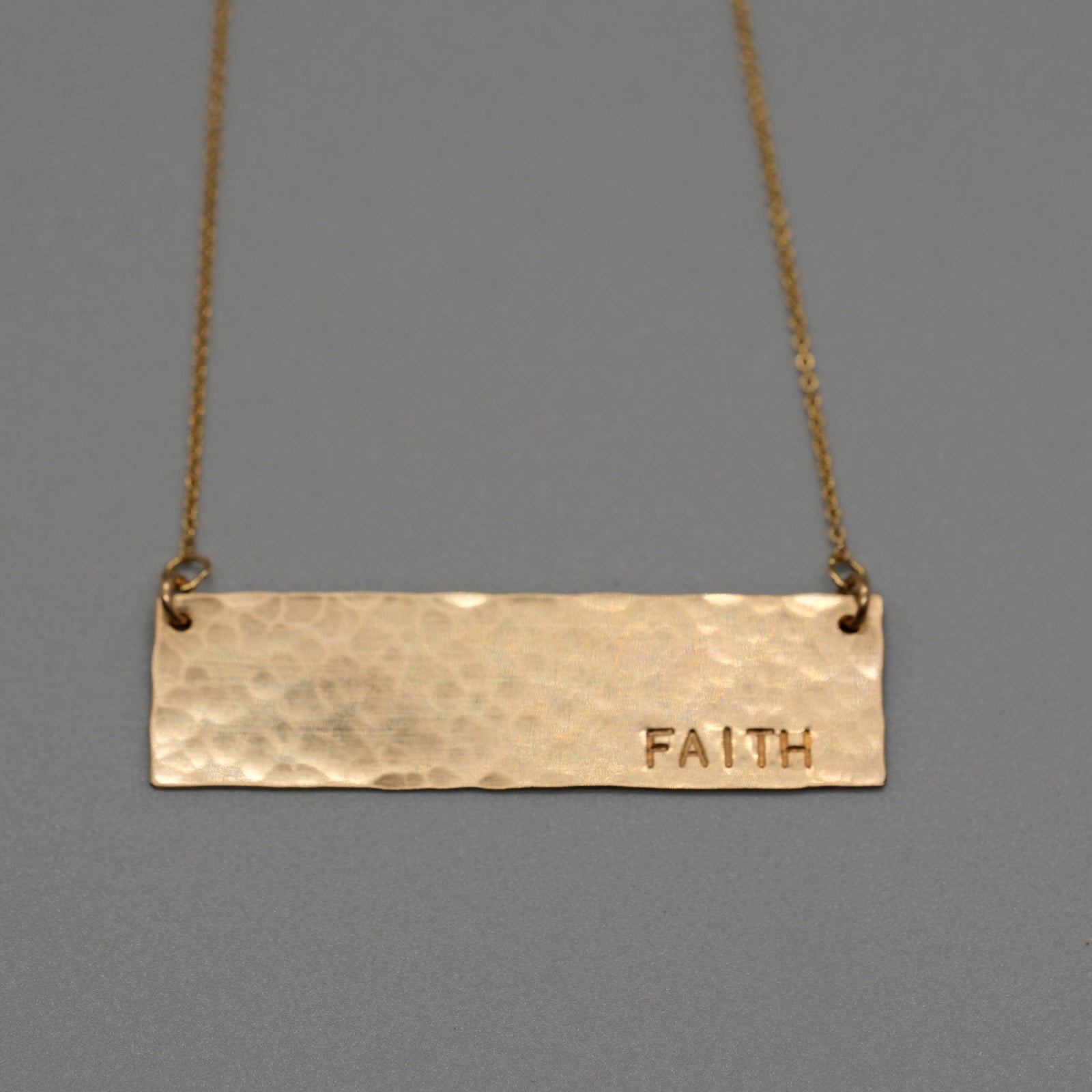 faith large bar necklace
