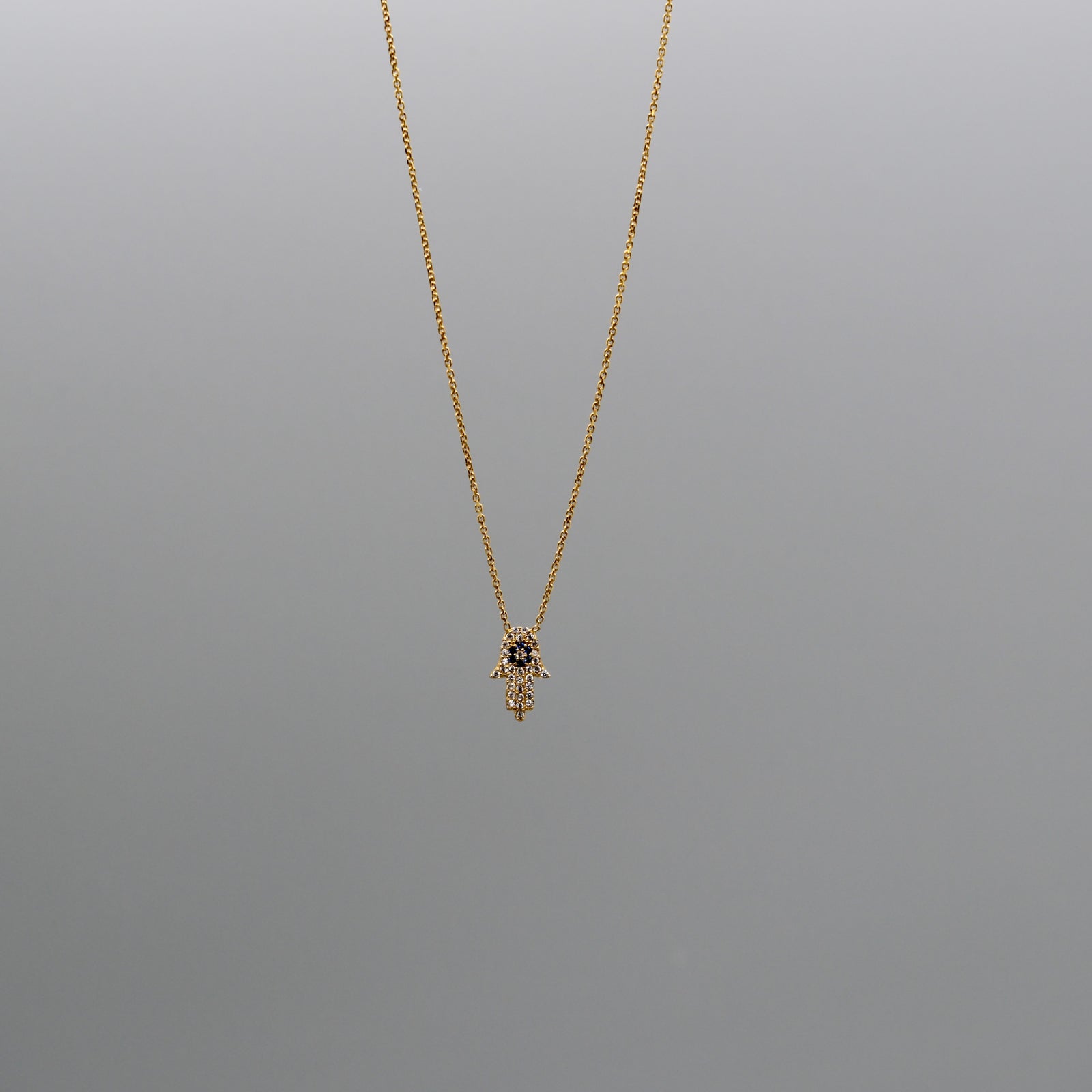 skinny hamsa necklace