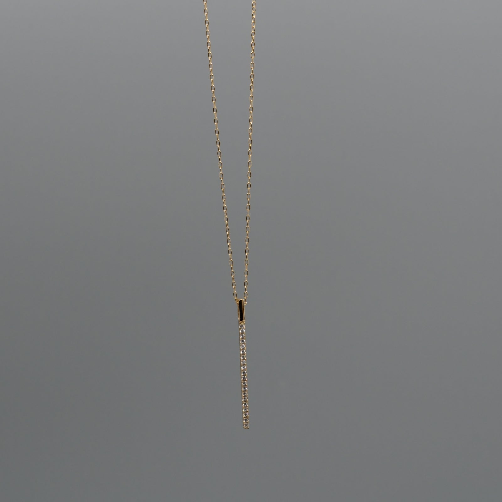 Vertical CZ Bar Necklace