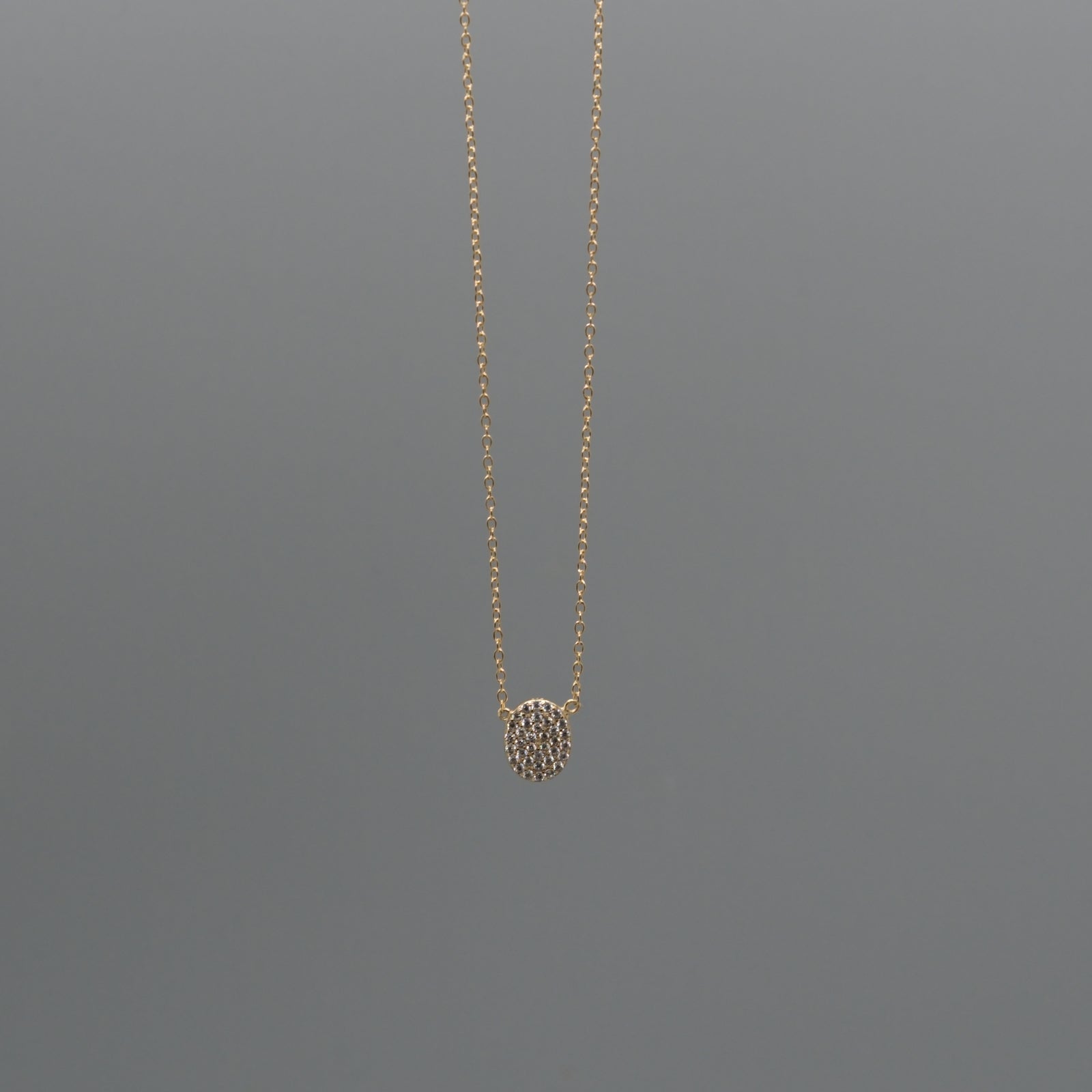 Pave' oval necklace