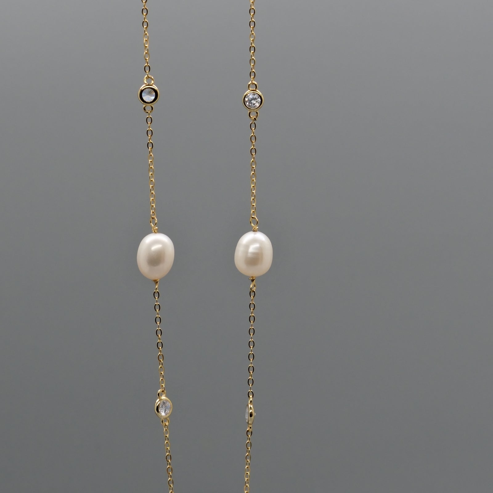 Pearl sparkle station necklace