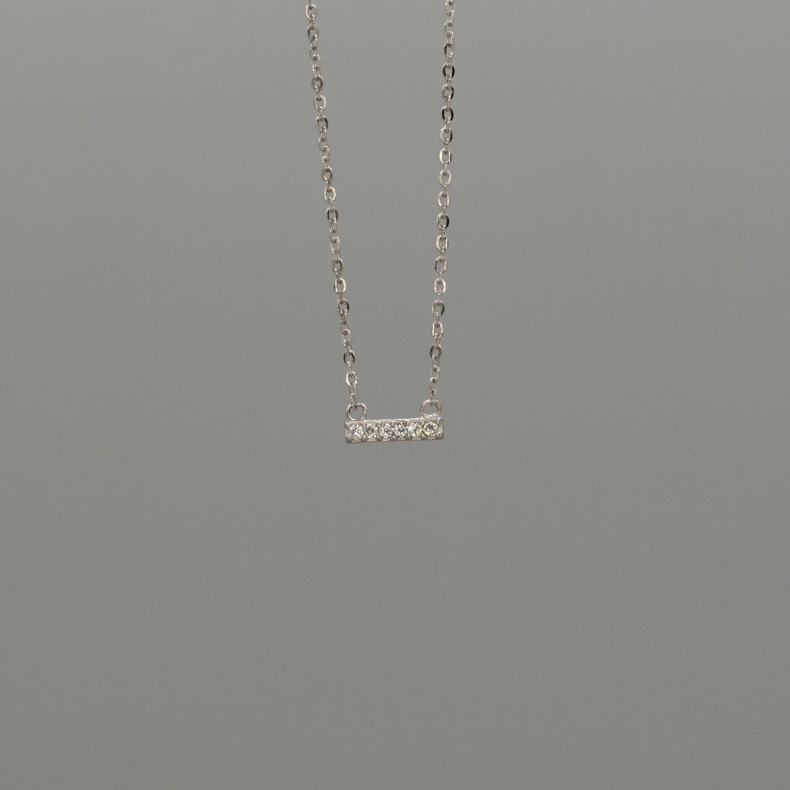 Mini Bar with CZ Necklace