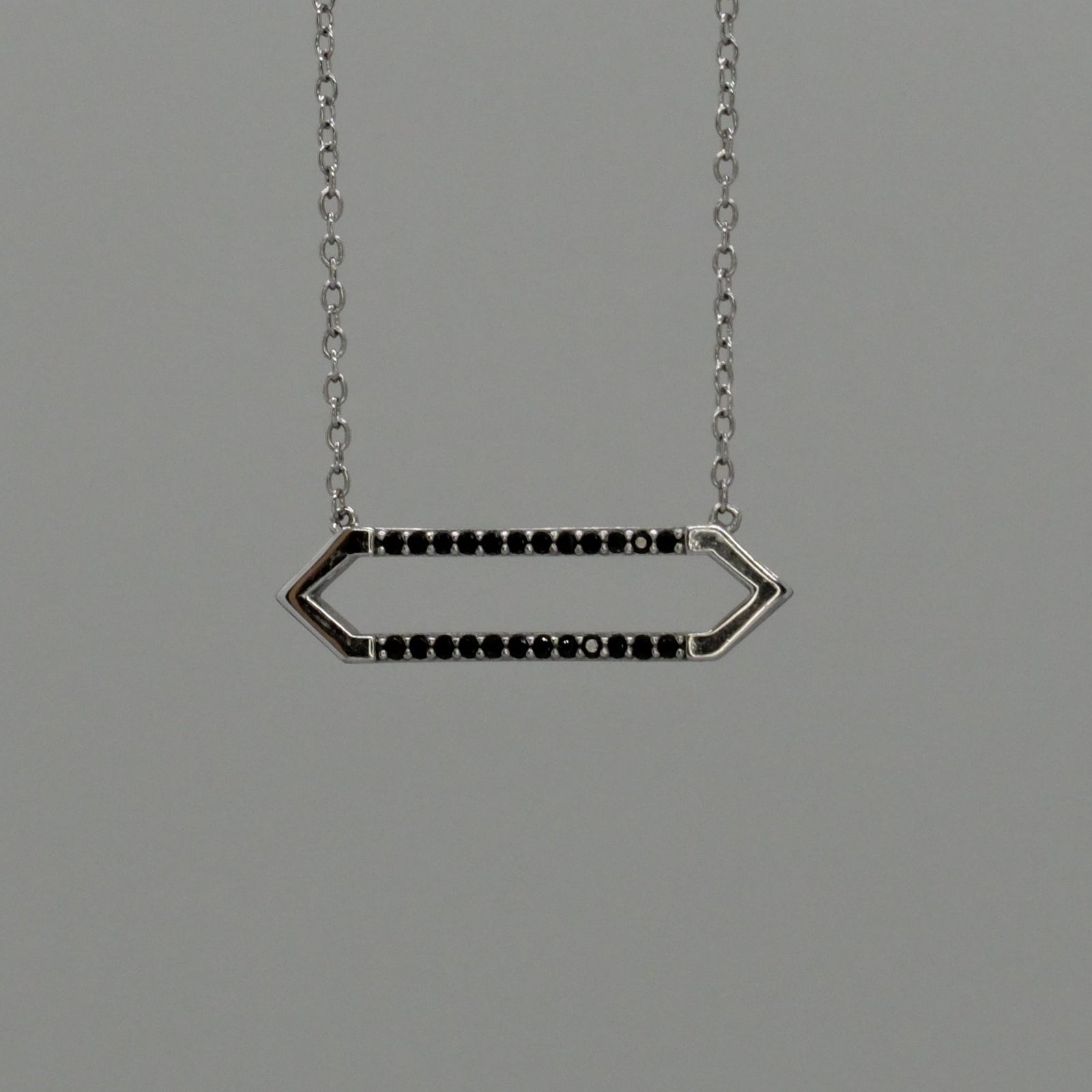 midnight arrow bar necklace