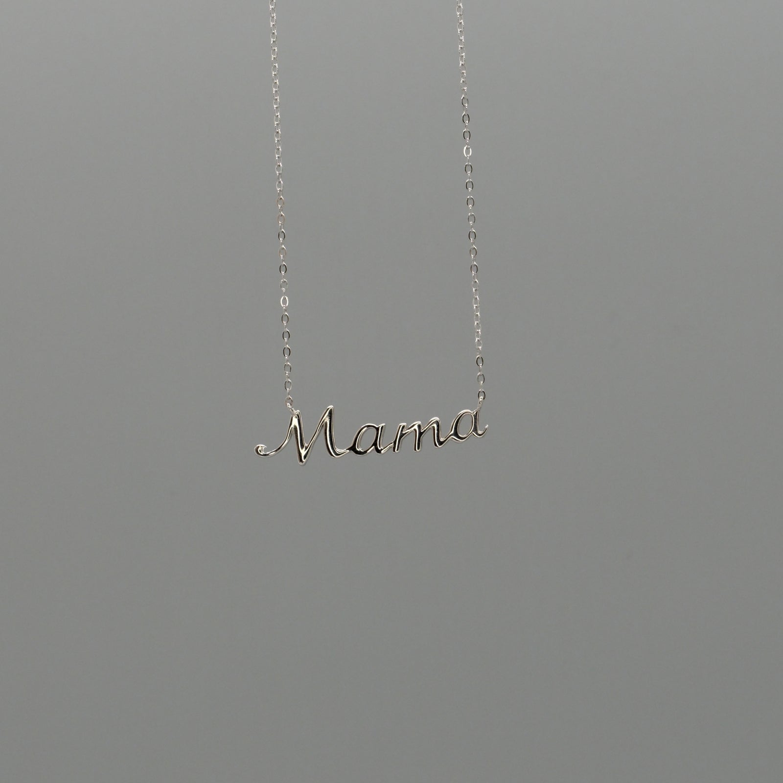 mama script necklace