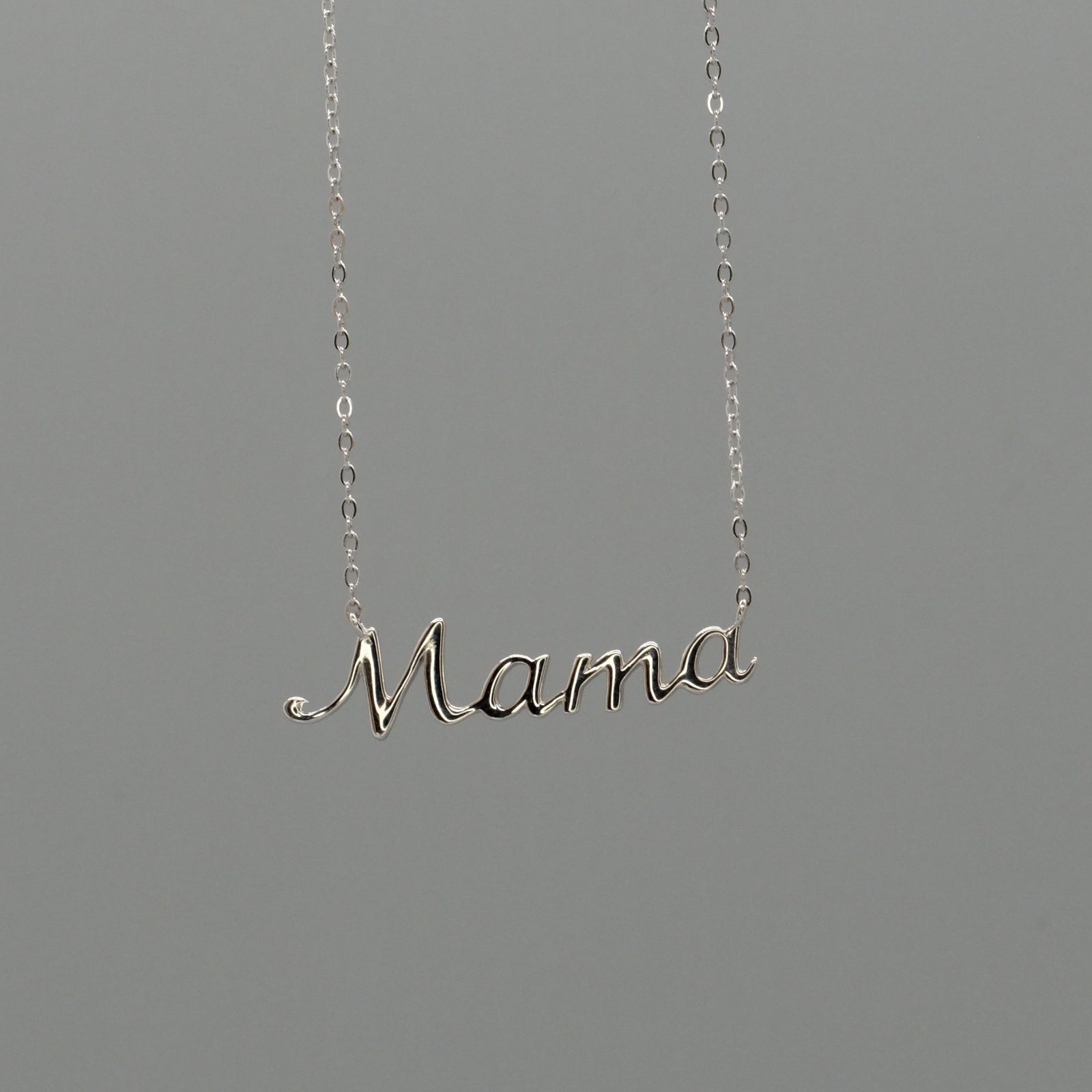 mama script necklace