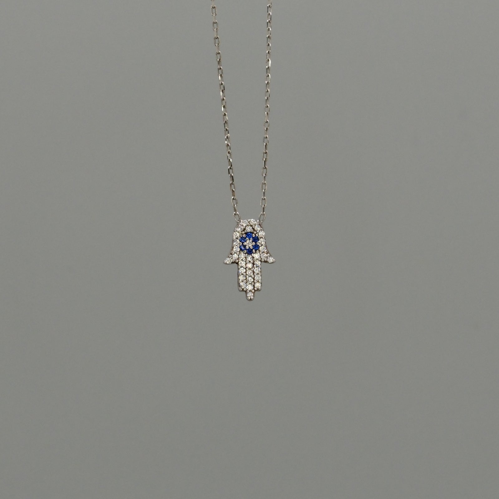 skinny hamsa necklace