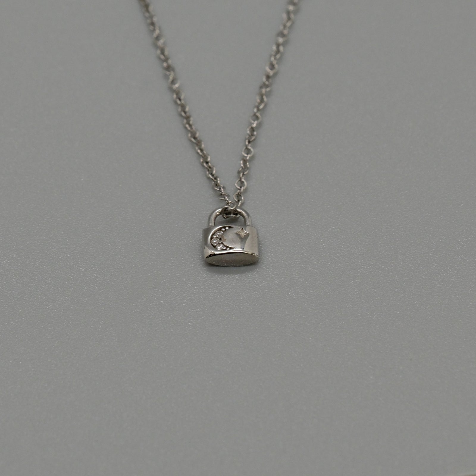 mini lock necklace