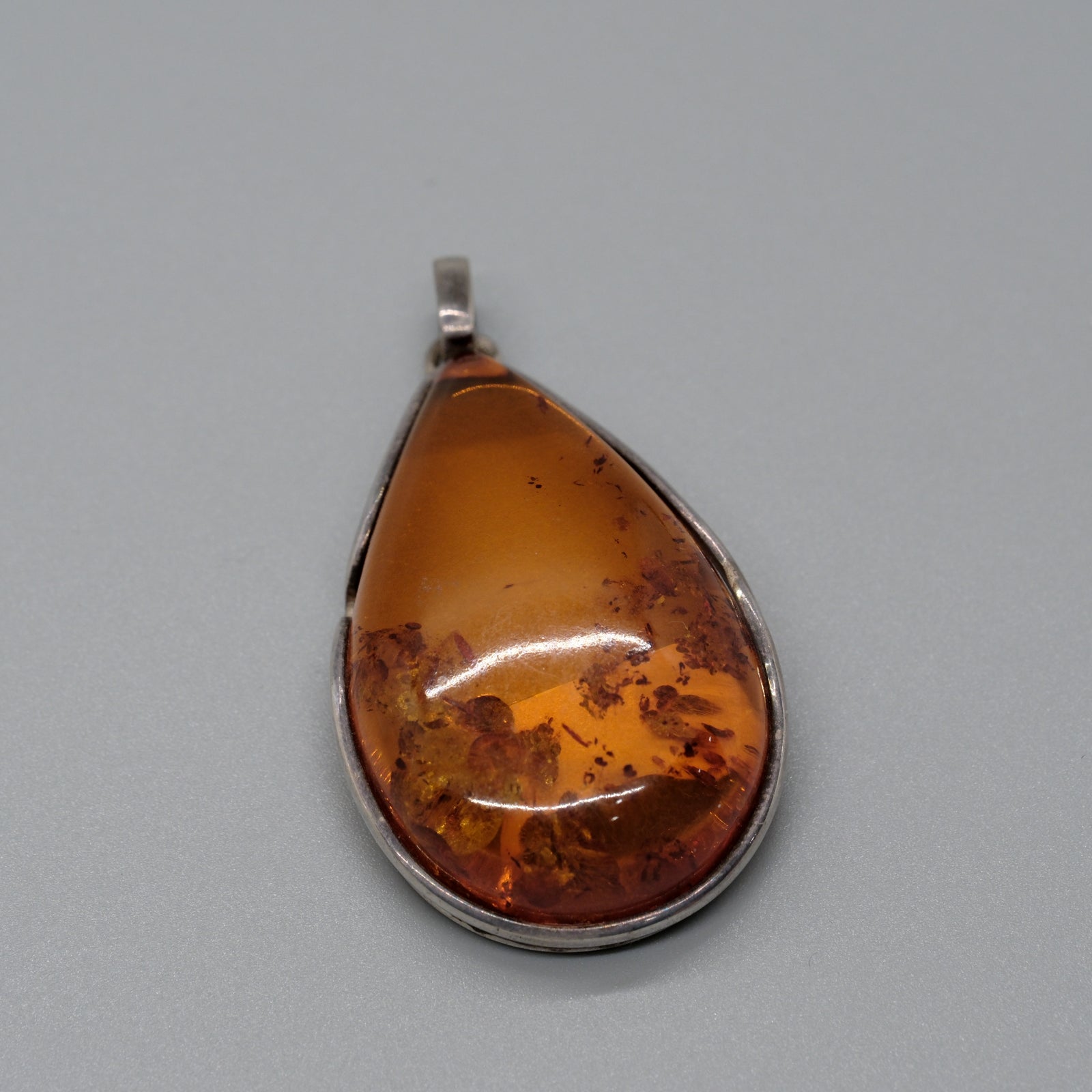 Golden Honey Amber Teardrop Pendant