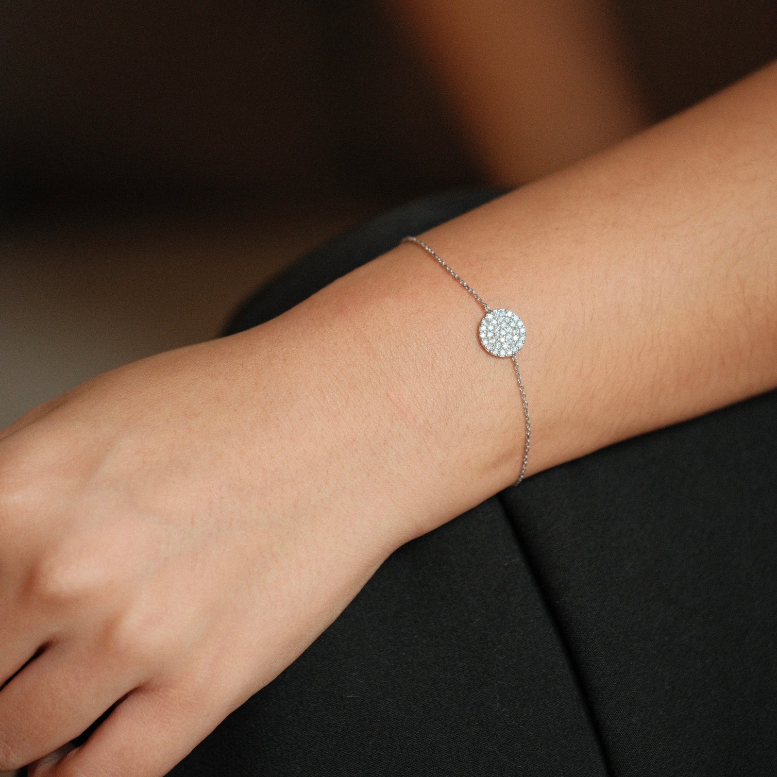 Pave' disc bracelet