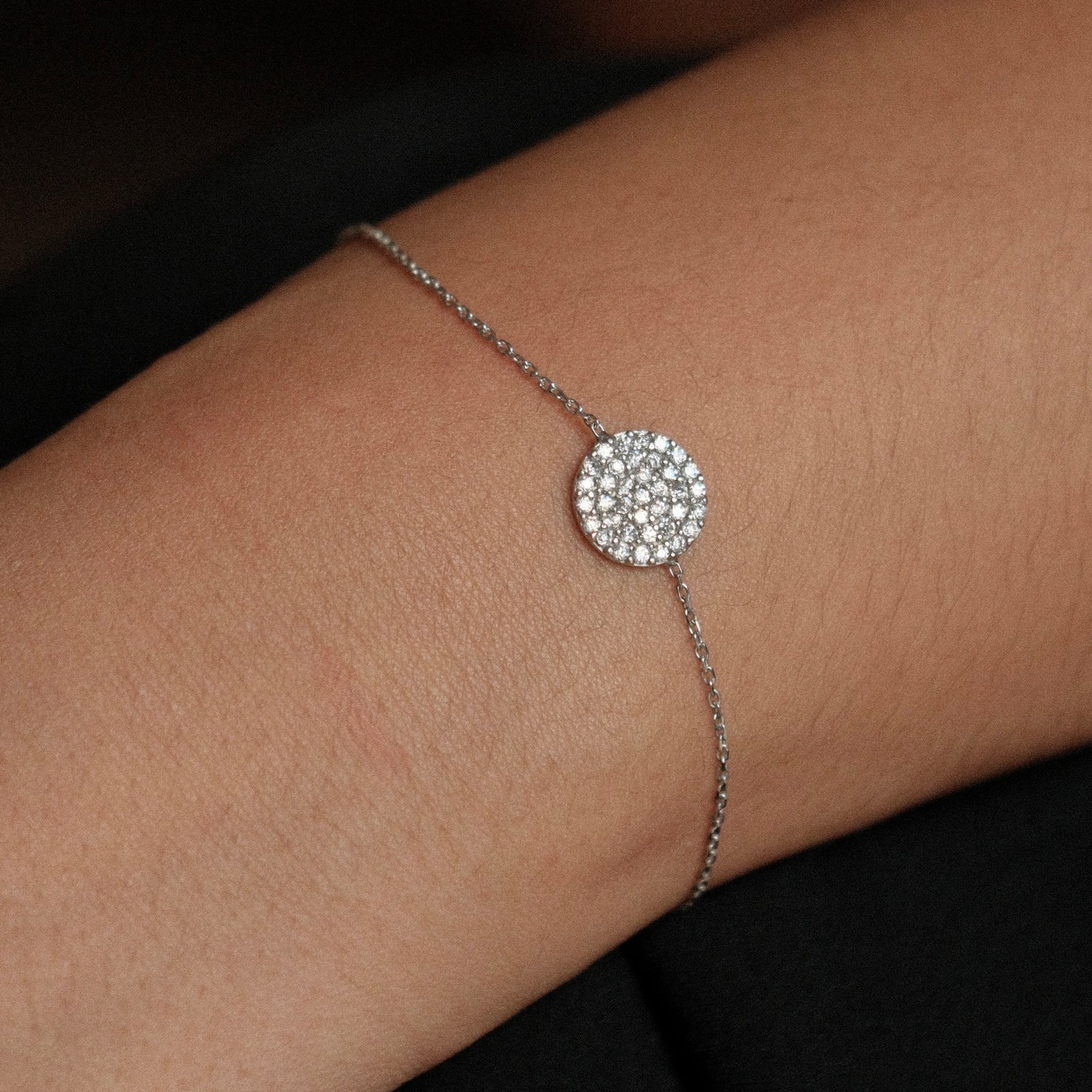 Pave' disc bracelet