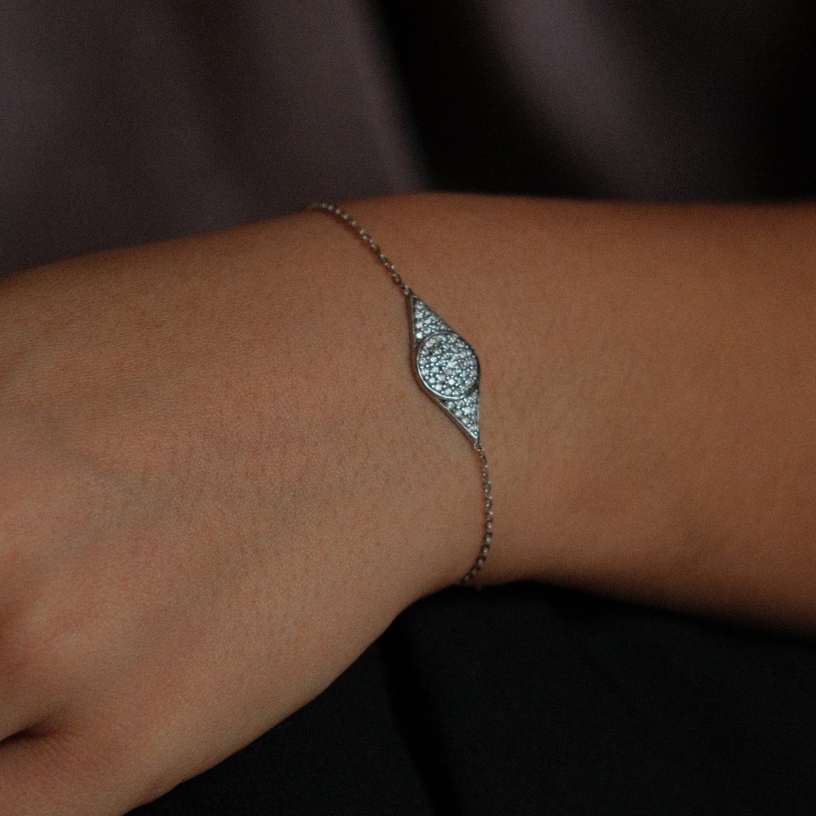 Cz evil eye bracelet