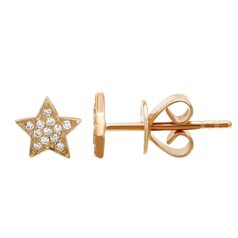Pave' star stud earrings