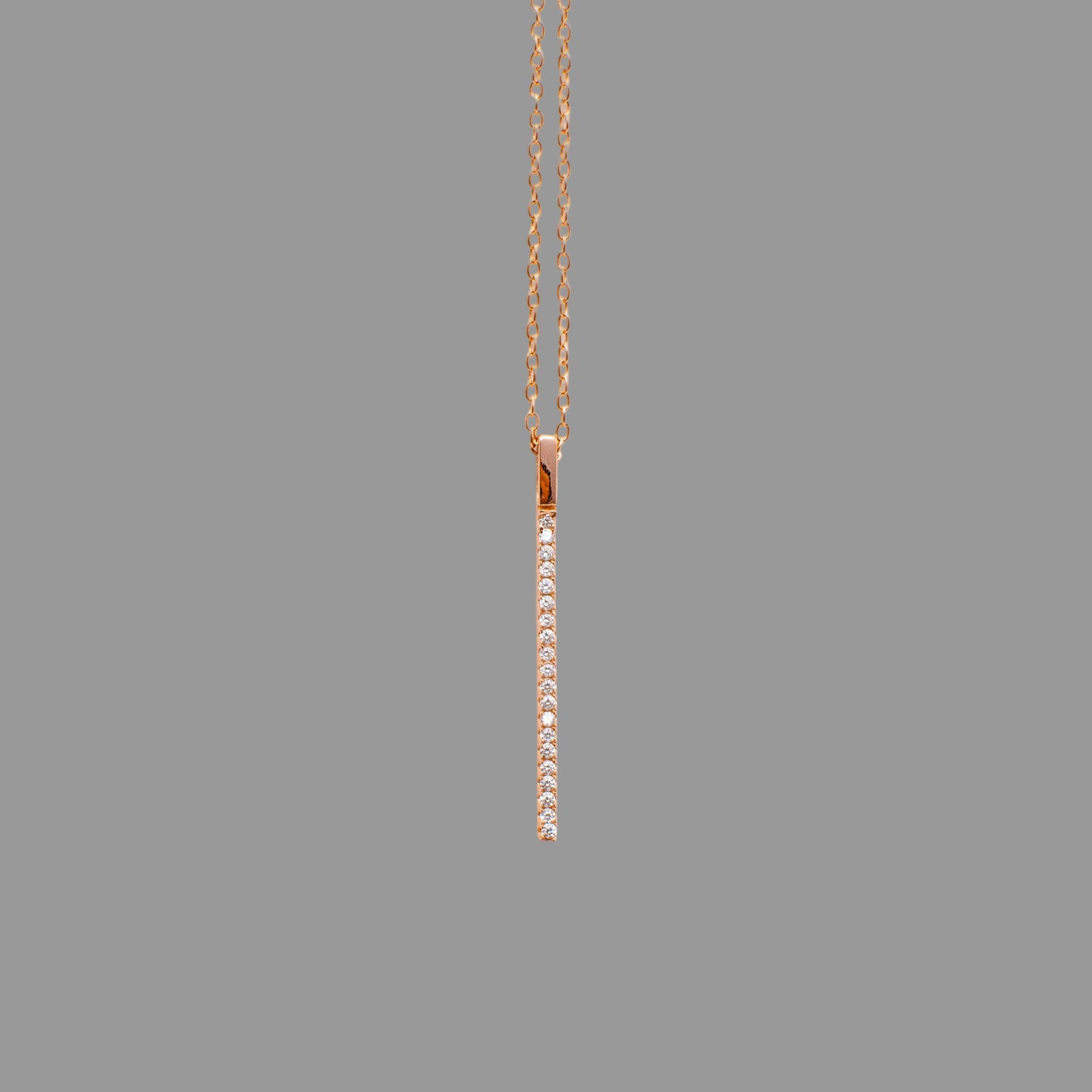 Vertical CZ Bar Necklace