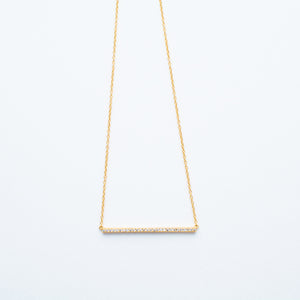 NSC - Horizontal CZ Bar Necklace in Gold Plated