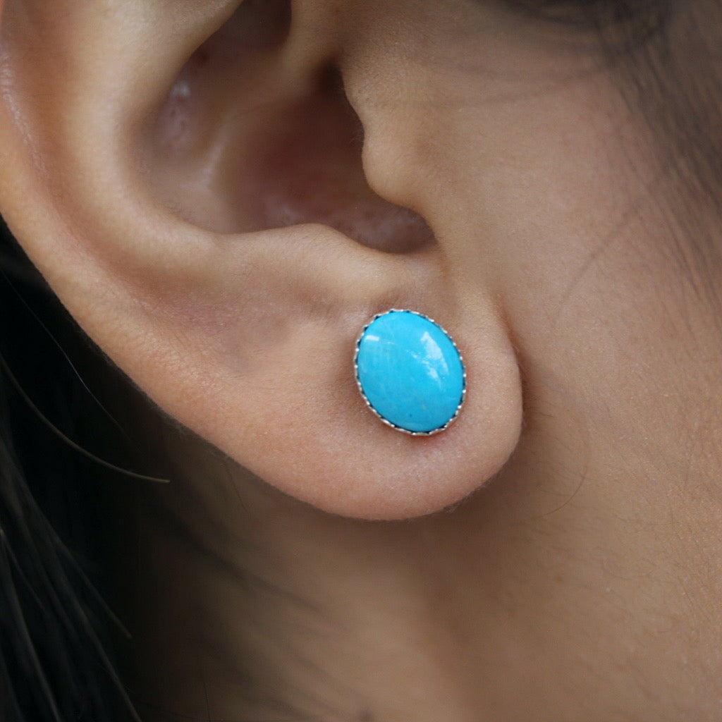 Medium Turquoise stud earrings