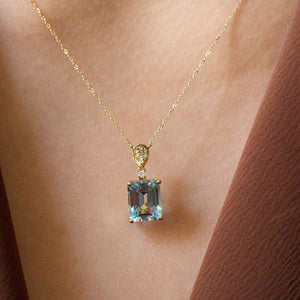 NFC - Emerald cut gemstone necklace
