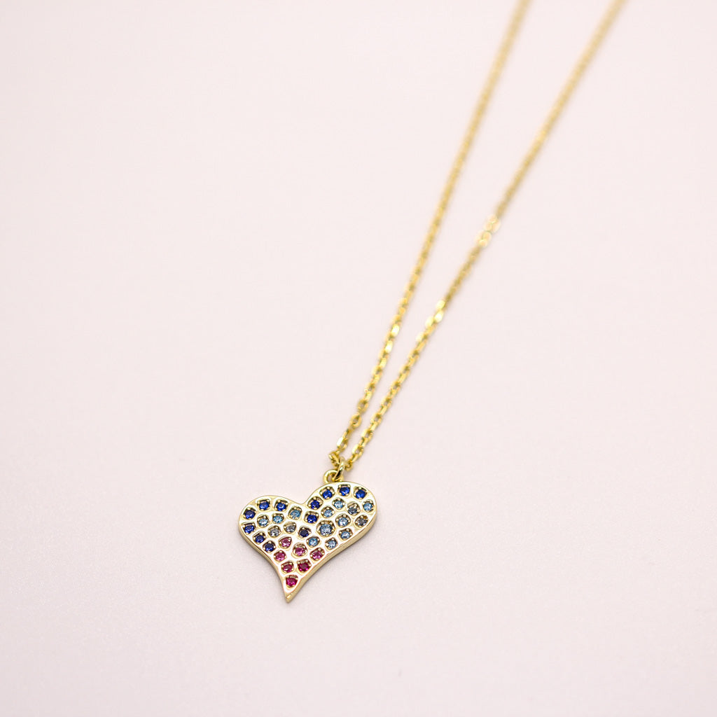 NSC - multi cz heart necklace