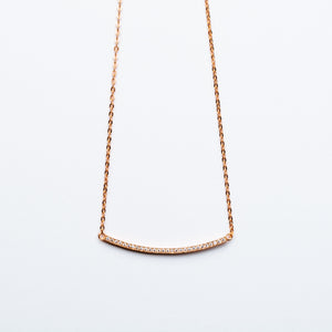 NSC - Curved Bar CZ Necklace in Gold Plated