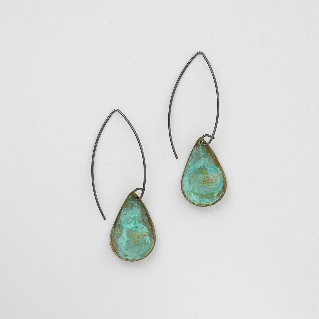 Verdigris Reverse Domed Earrings