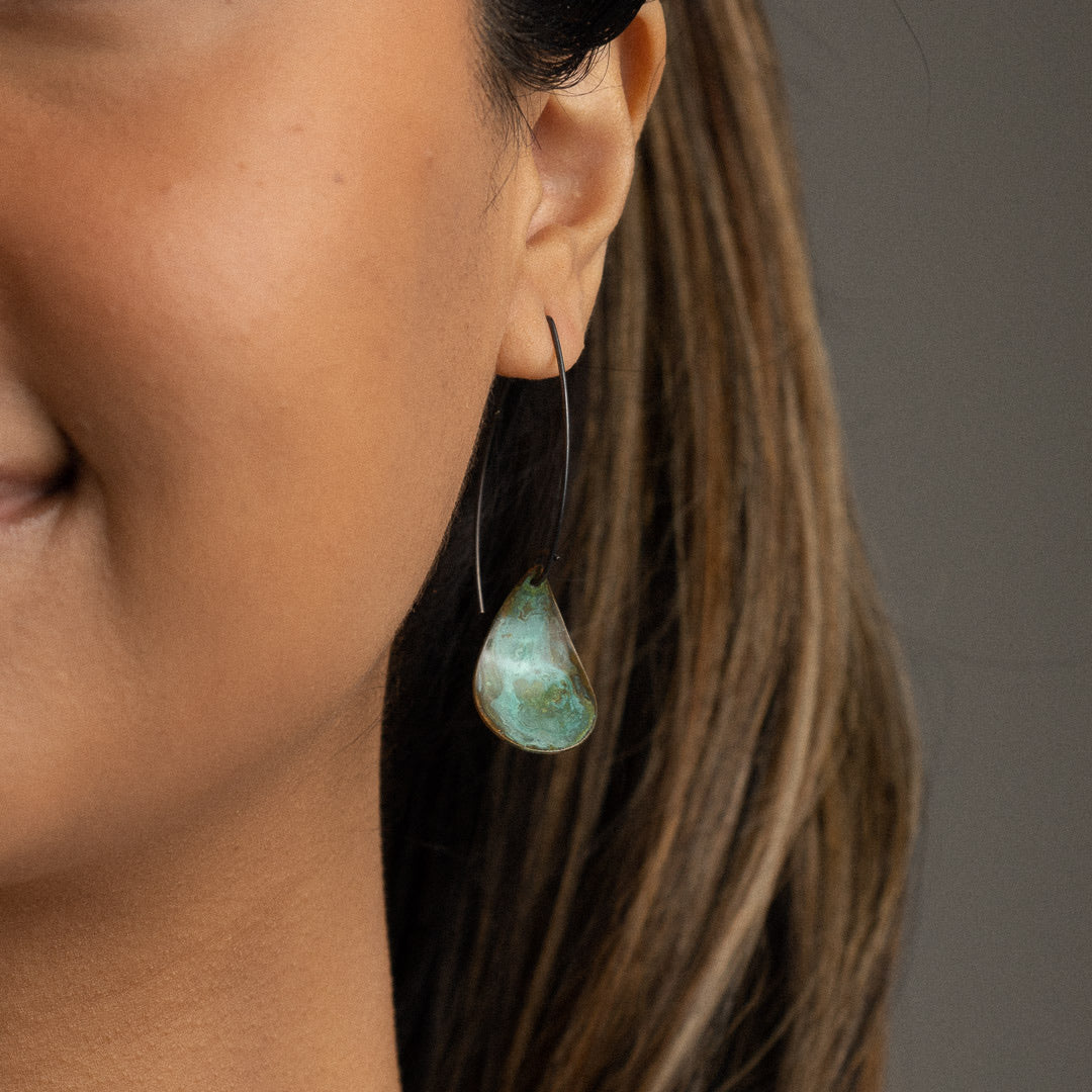 Verdigris Reverse Domed Earrings