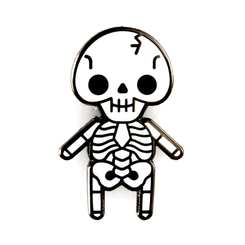 Skeleton enamel pin