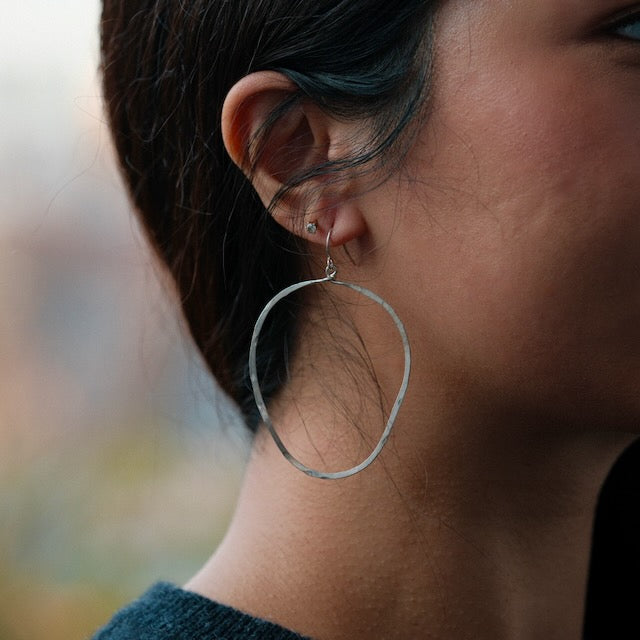 Hammered Pear Shaped Earrings