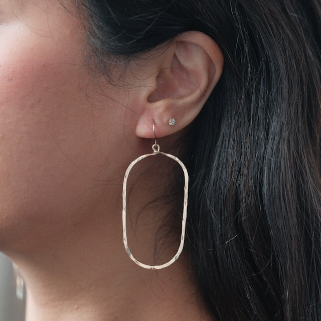 Hammered Oval Earrings