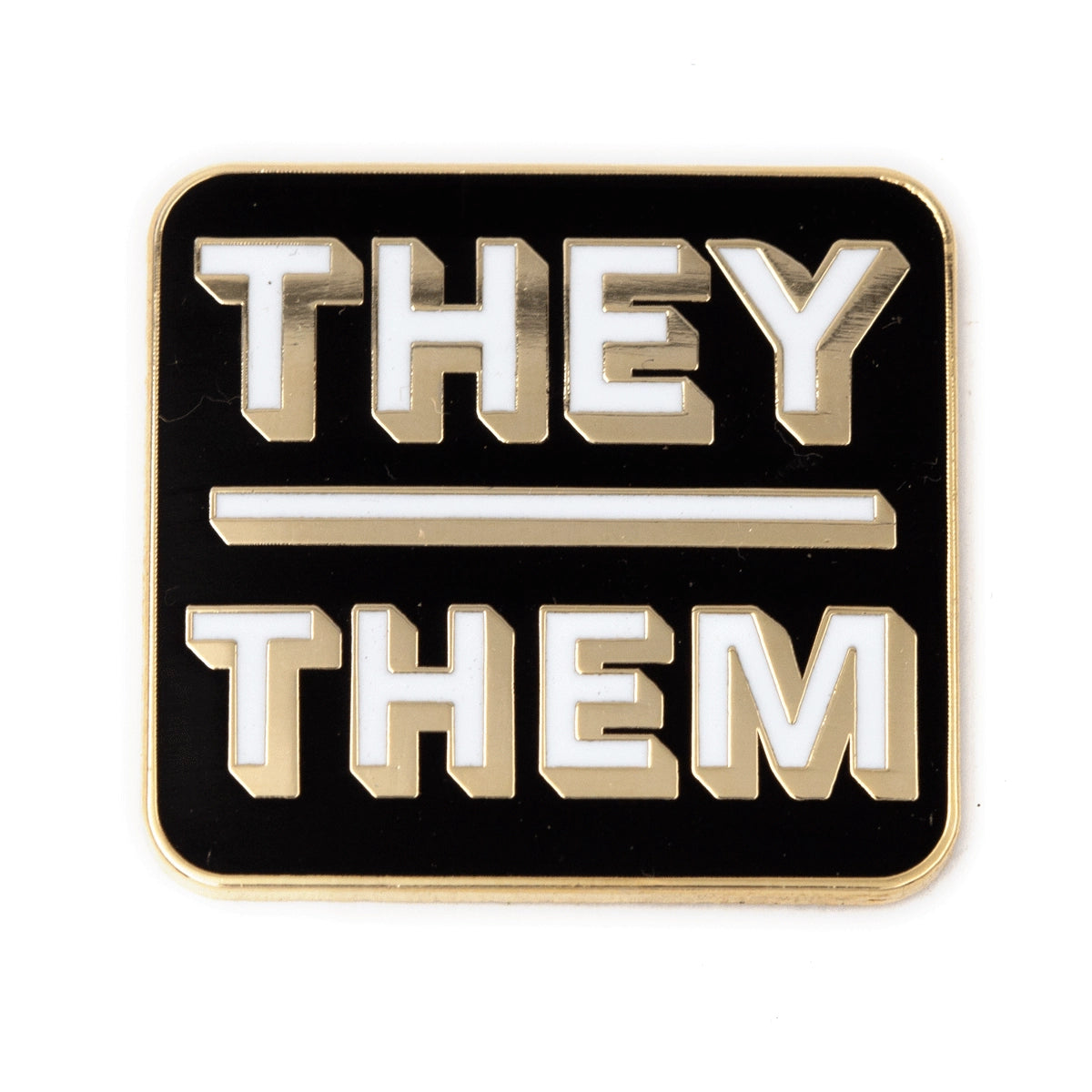 They Them pronouns enamel pin