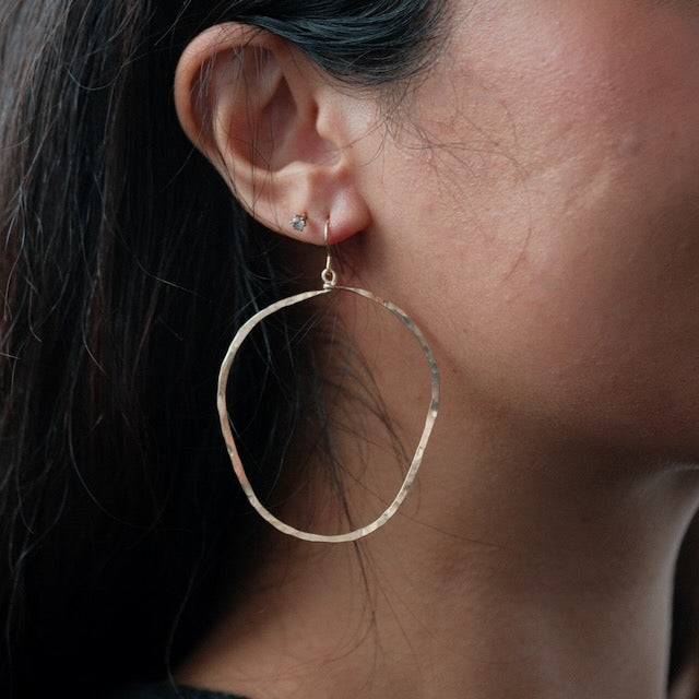 Hammered Pear Shaped Earrings