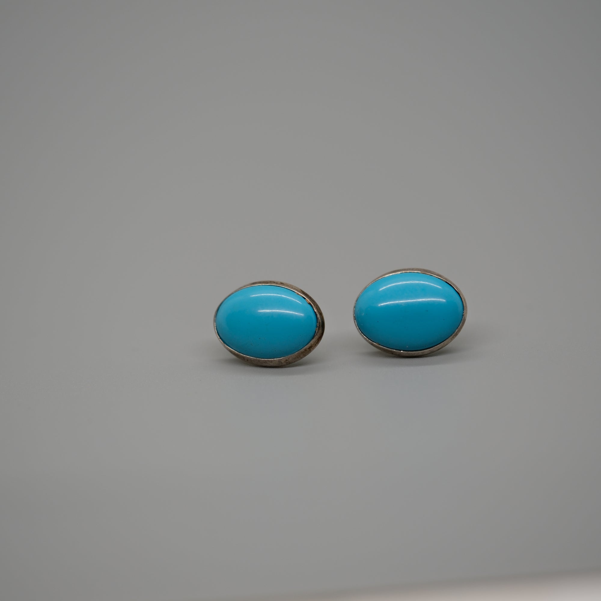 Oval Turquoise stud earrings