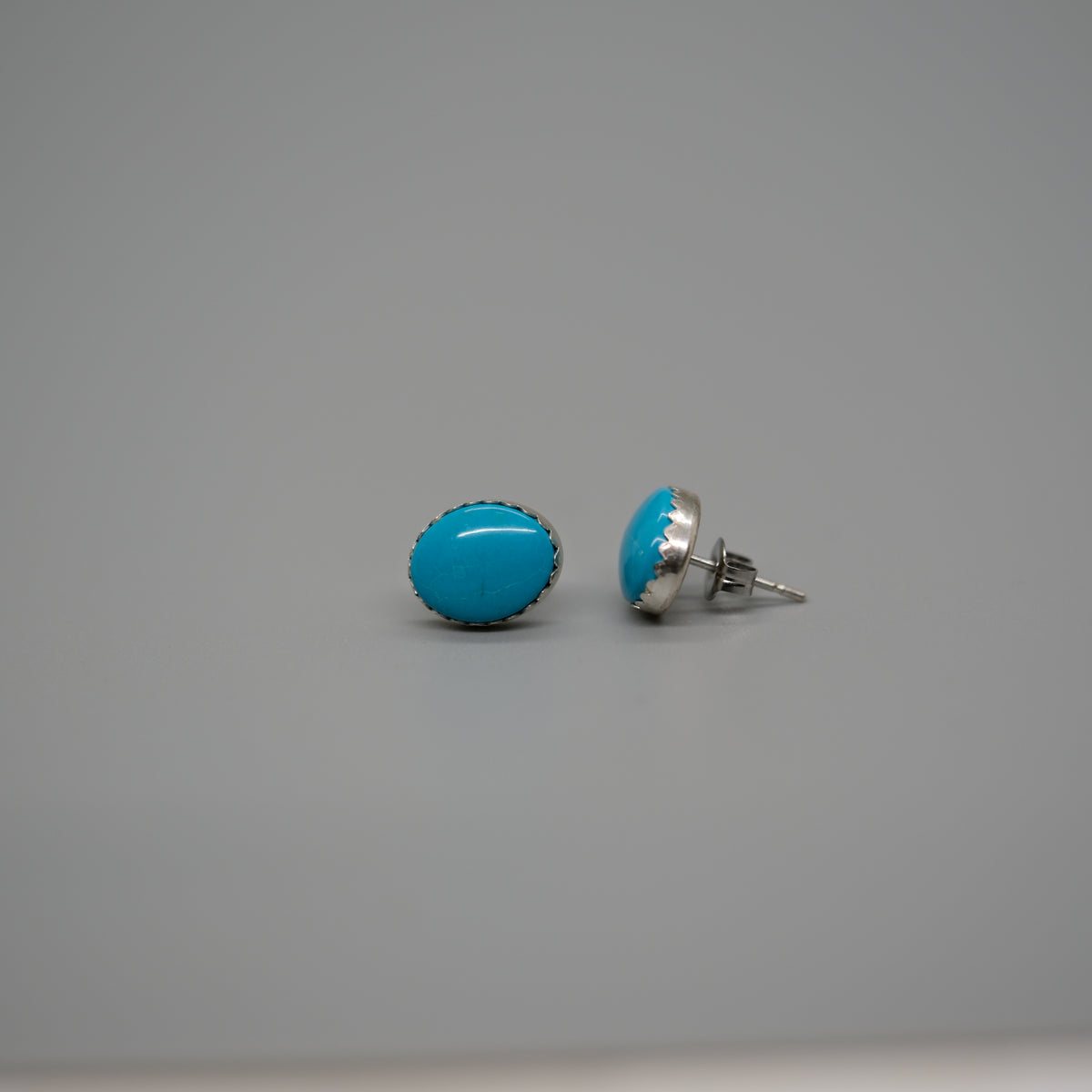 Medium Turquoise stud earrings