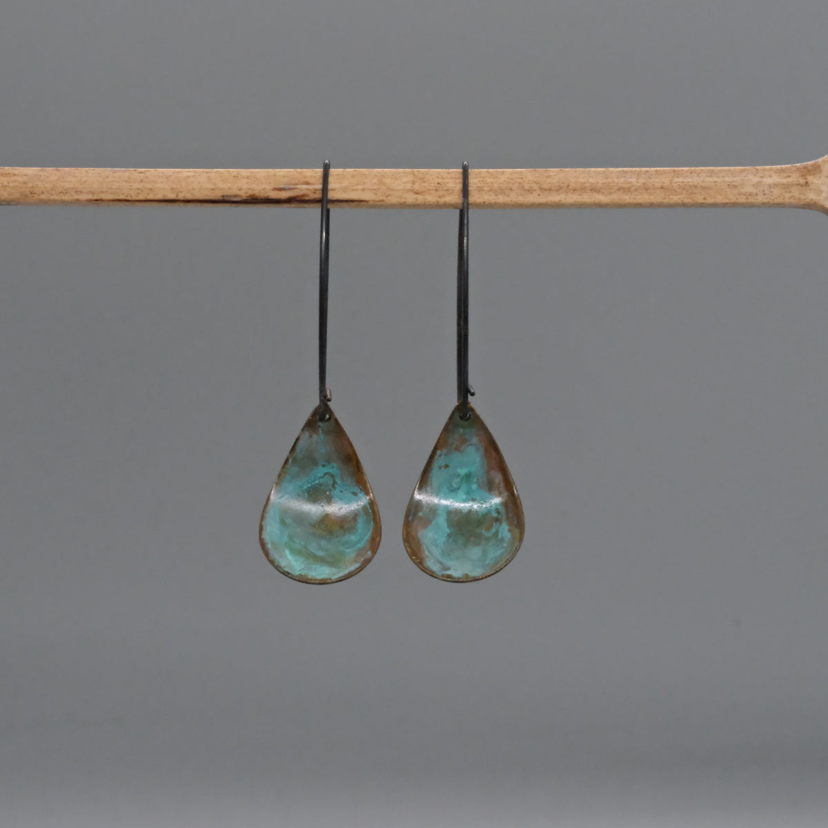 Verdigris Reverse Domed Earrings