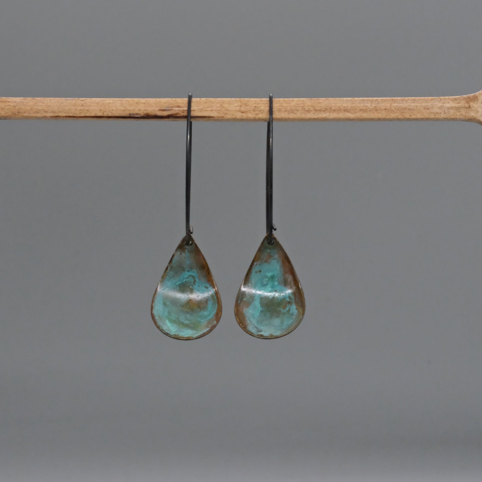 Verdigris Reverse Domed Earrings