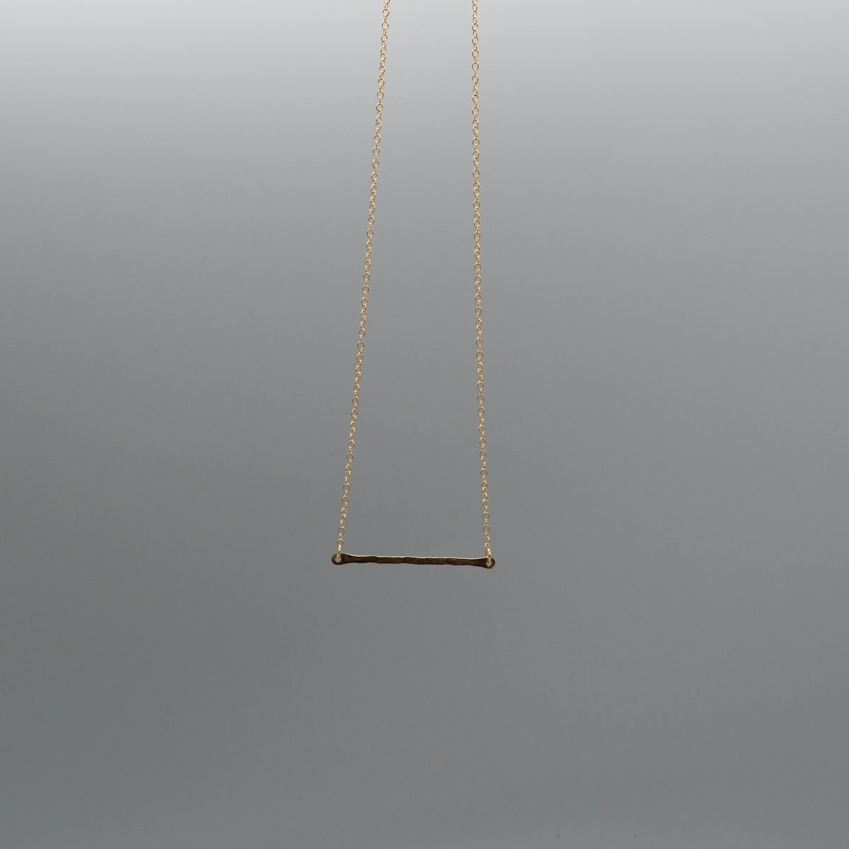 Hammered gold bar necklace