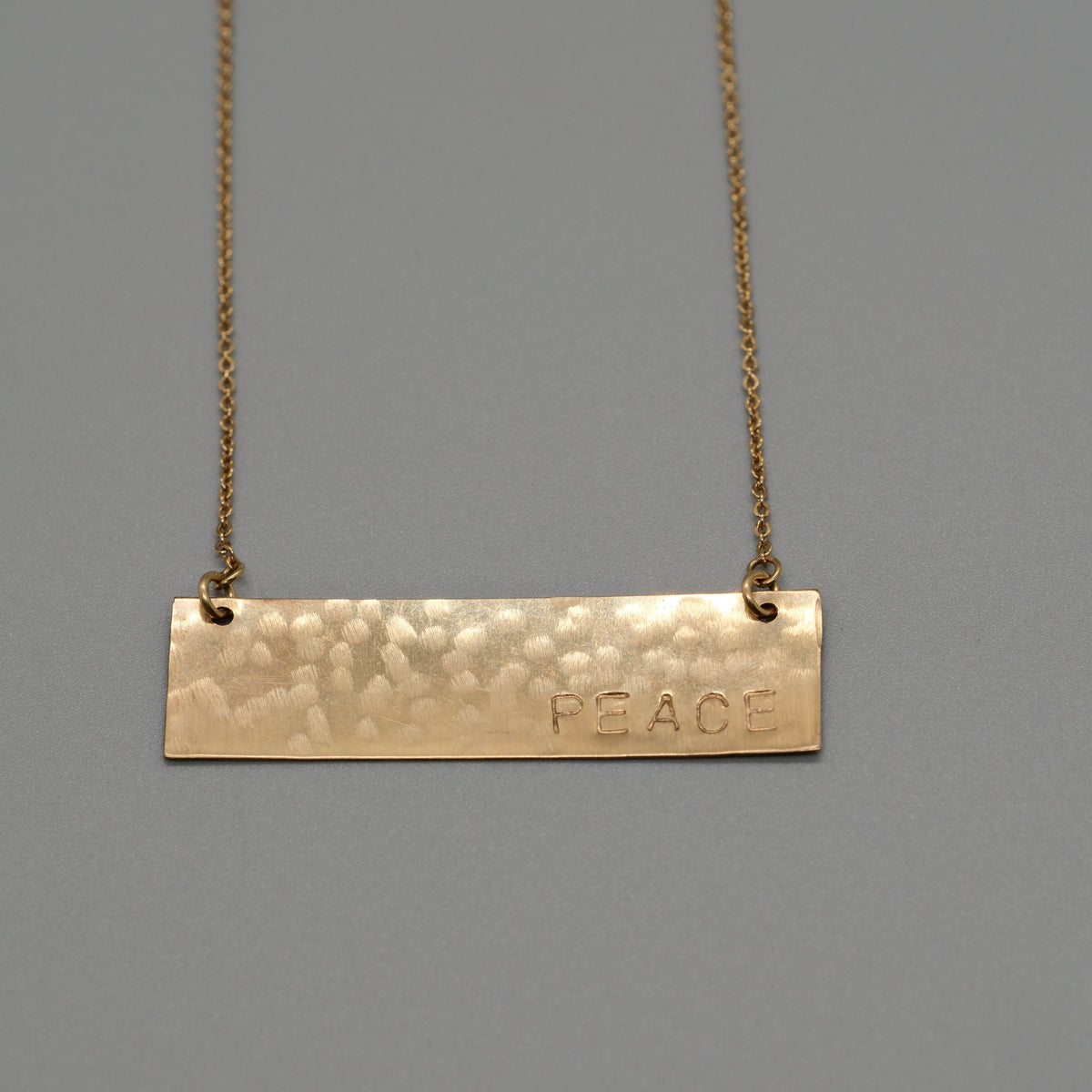 Peace large bar necklace