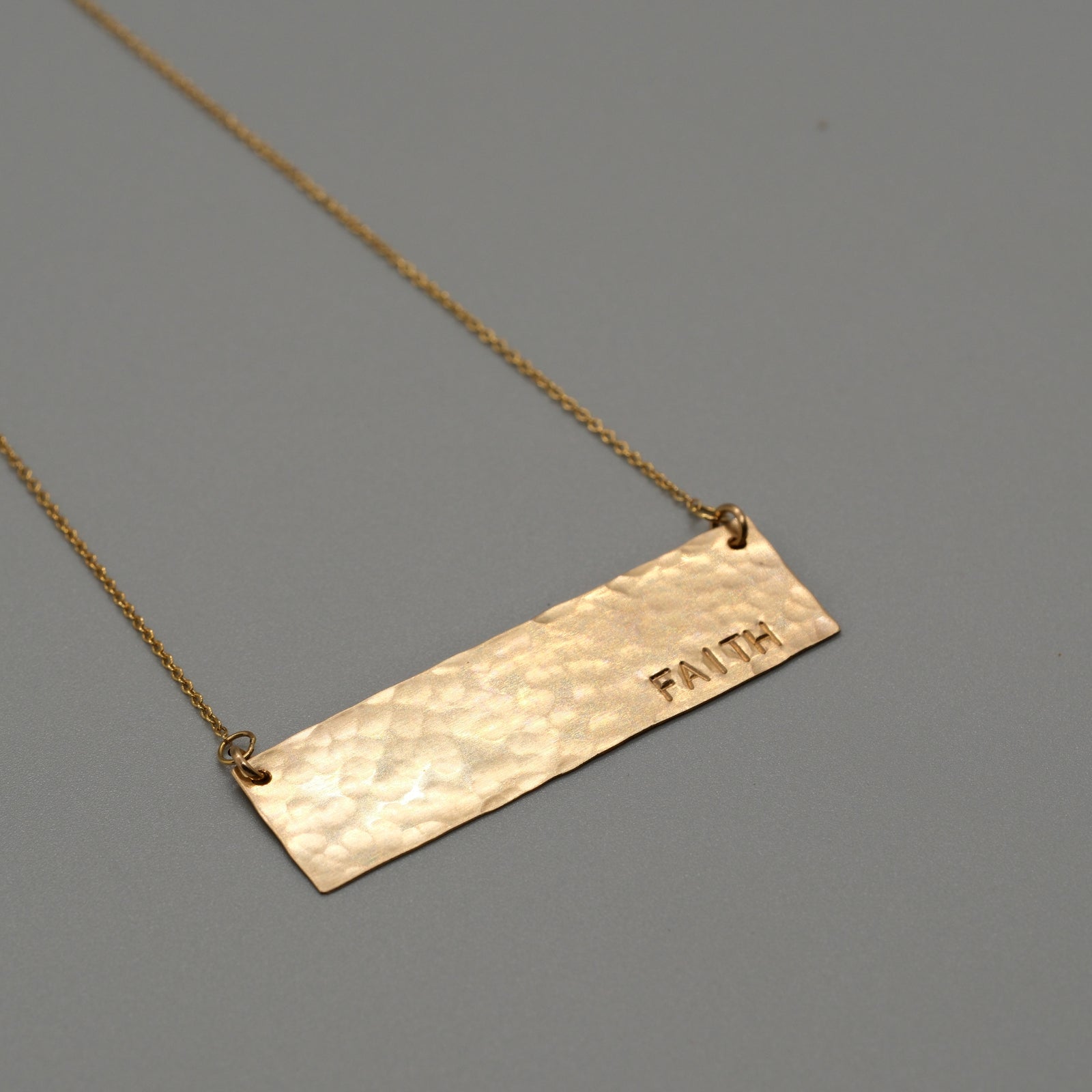 faith large bar necklace