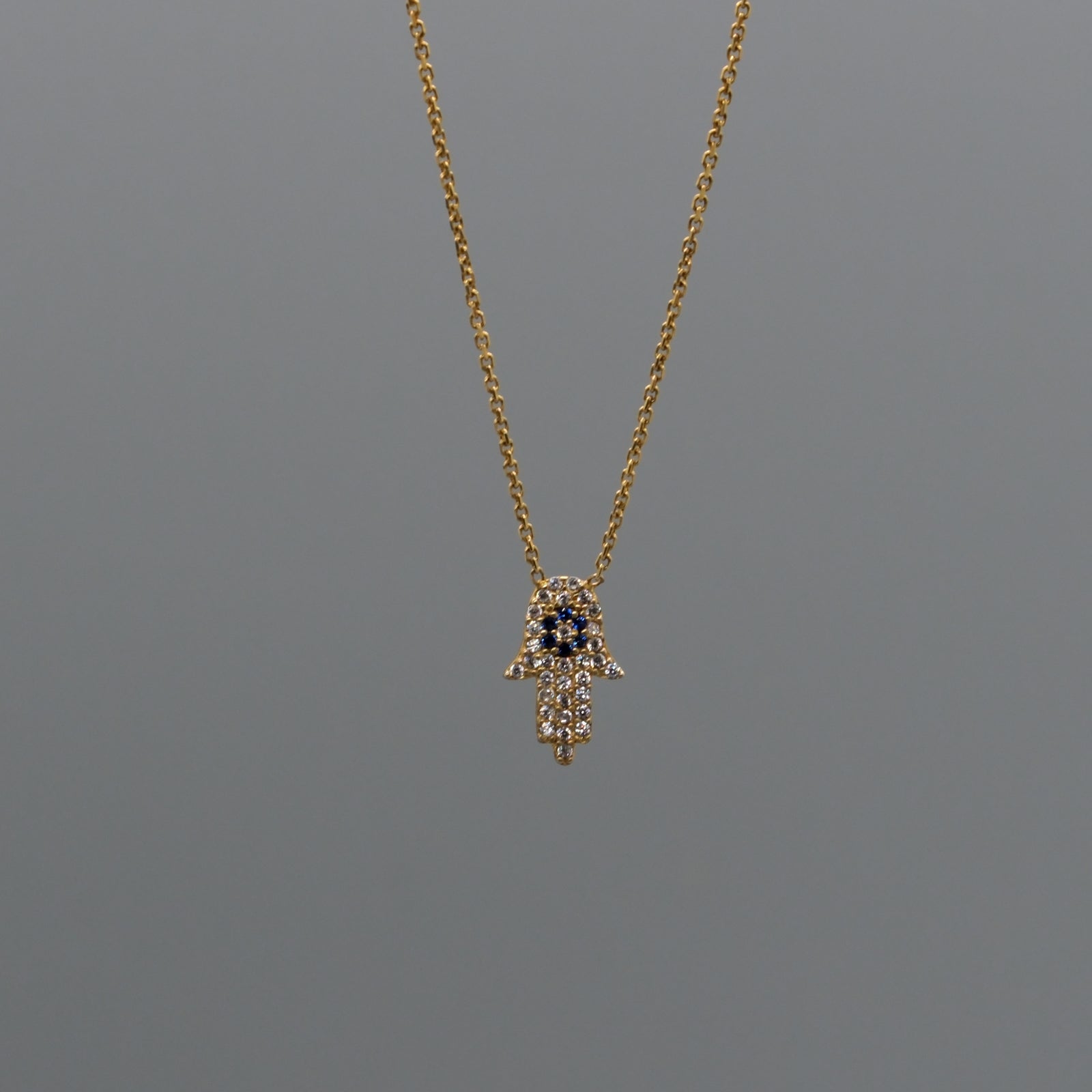 skinny hamsa necklace