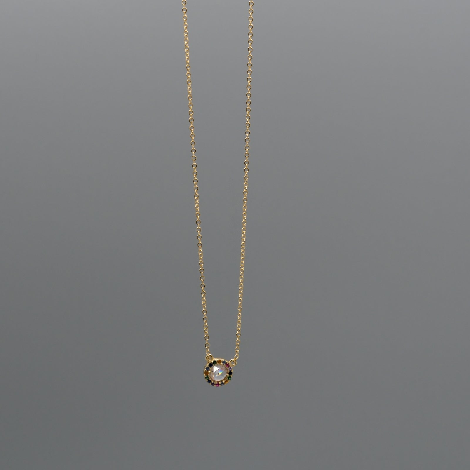 Rainbow halo necklace