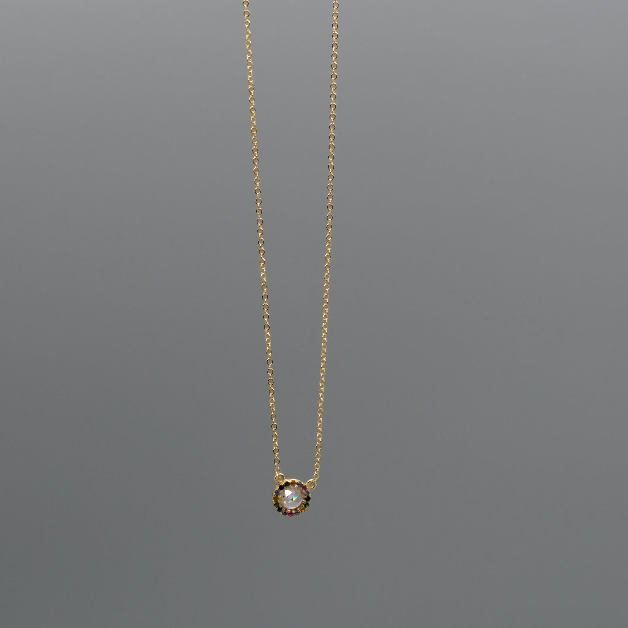 Rainbow halo necklace