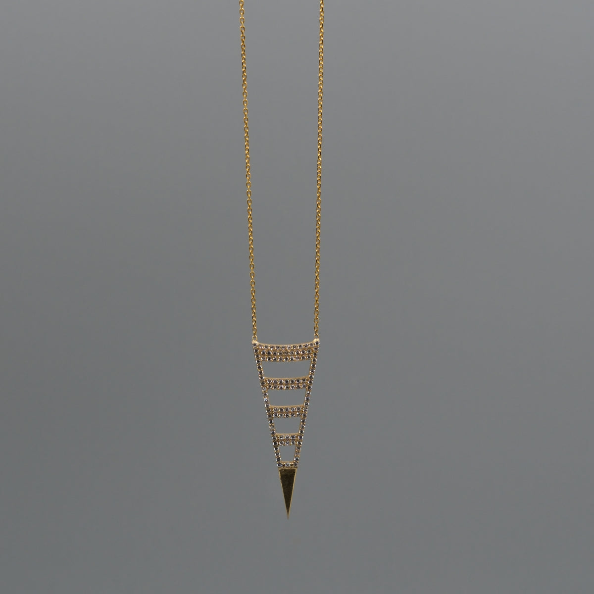 Pave Cut out Triangle Necklace