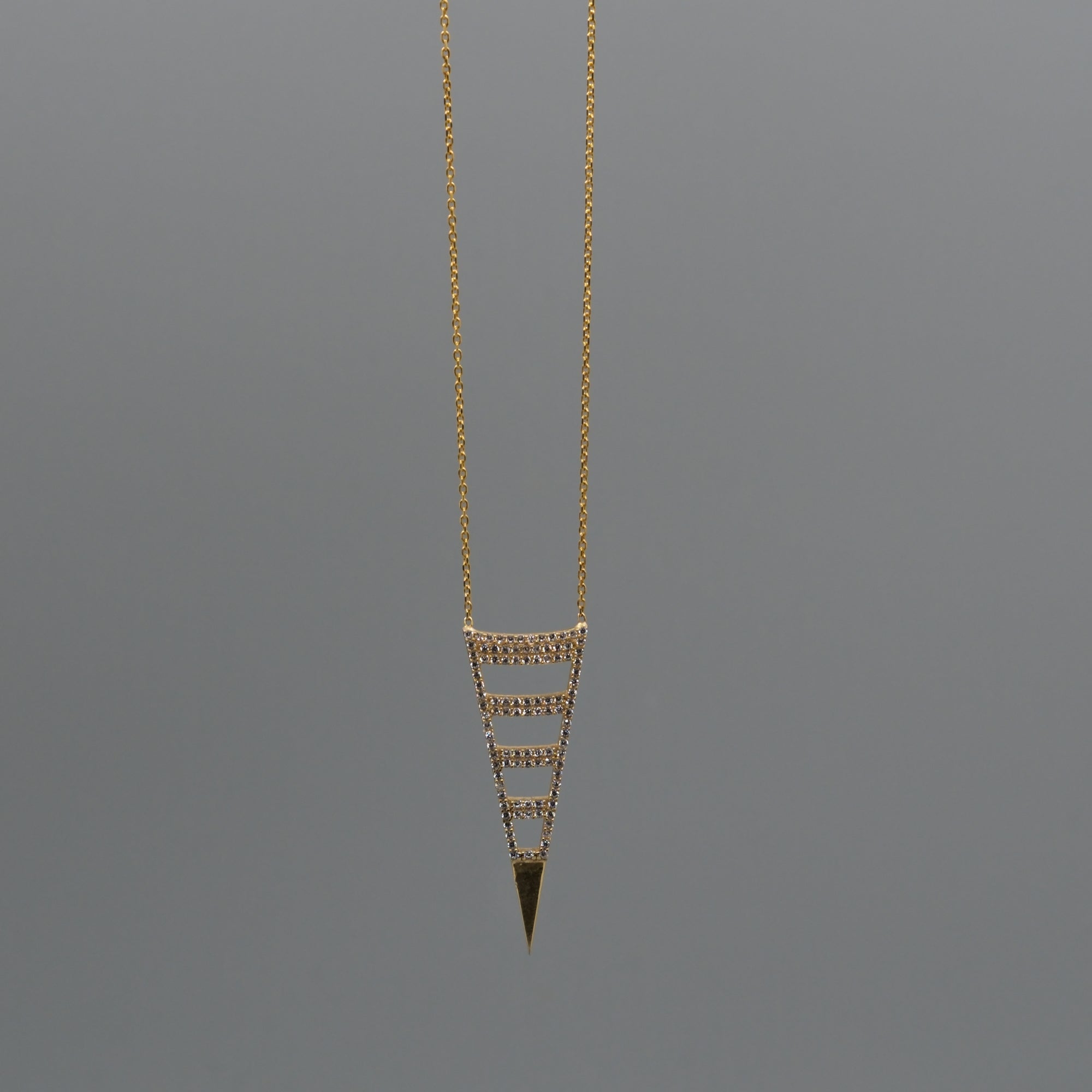 Pave Cut out Triangle Necklace