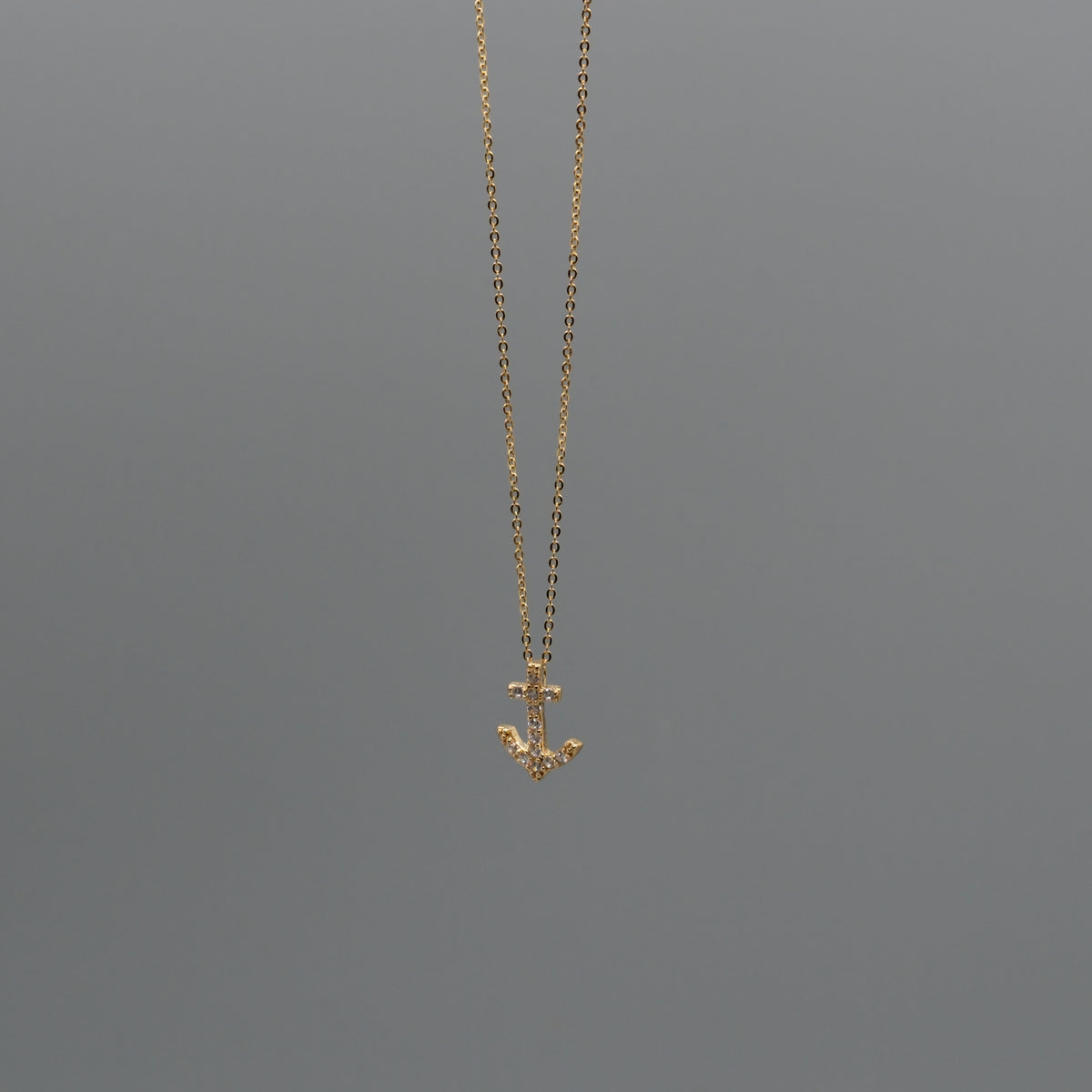 Anchor CZ Necklace