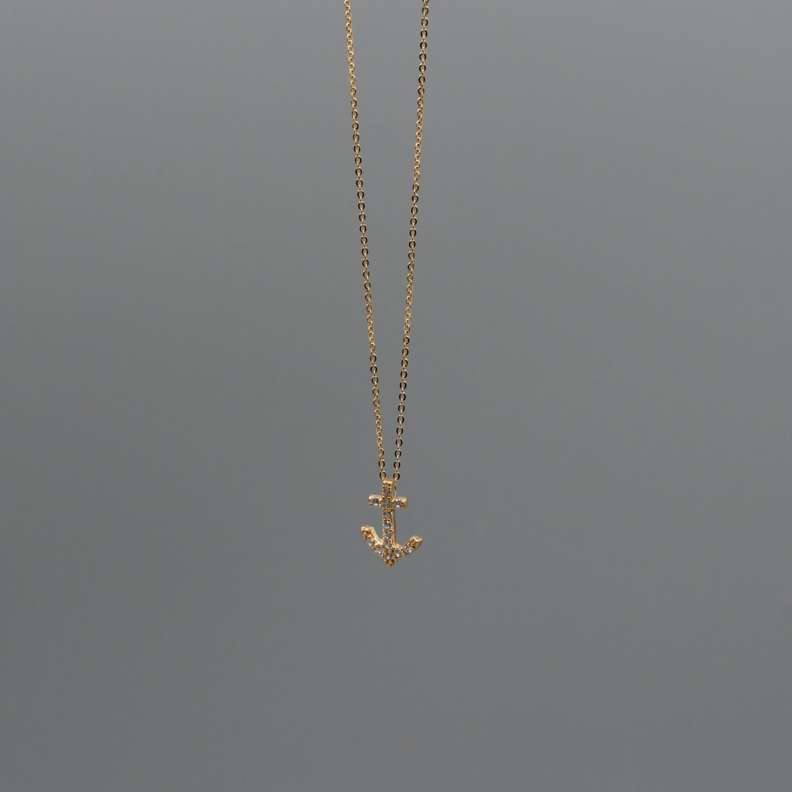 Anchor CZ Necklace