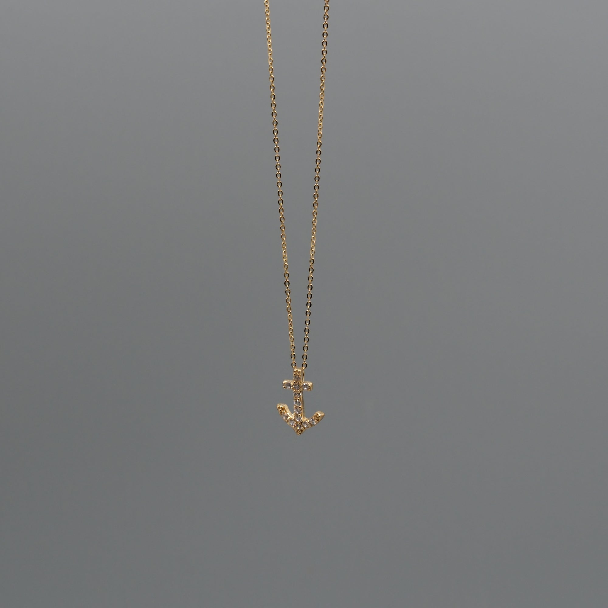 Anchor CZ Necklace