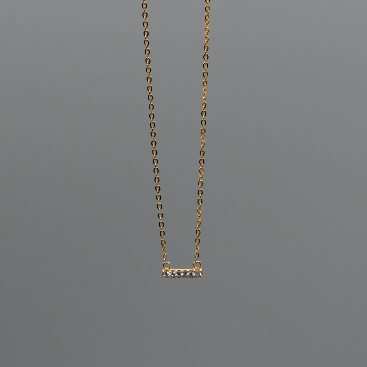 Mini Bar with CZ Necklace