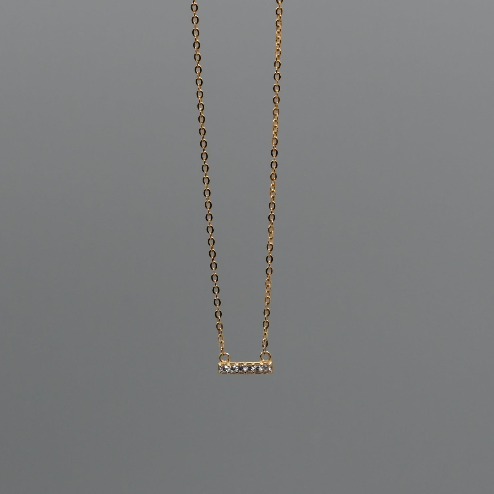 Mini Bar with CZ Necklace