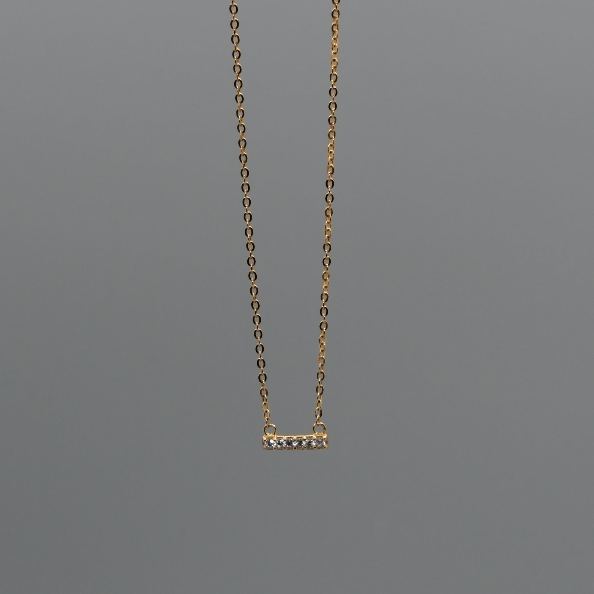 Mini Bar with CZ Necklace